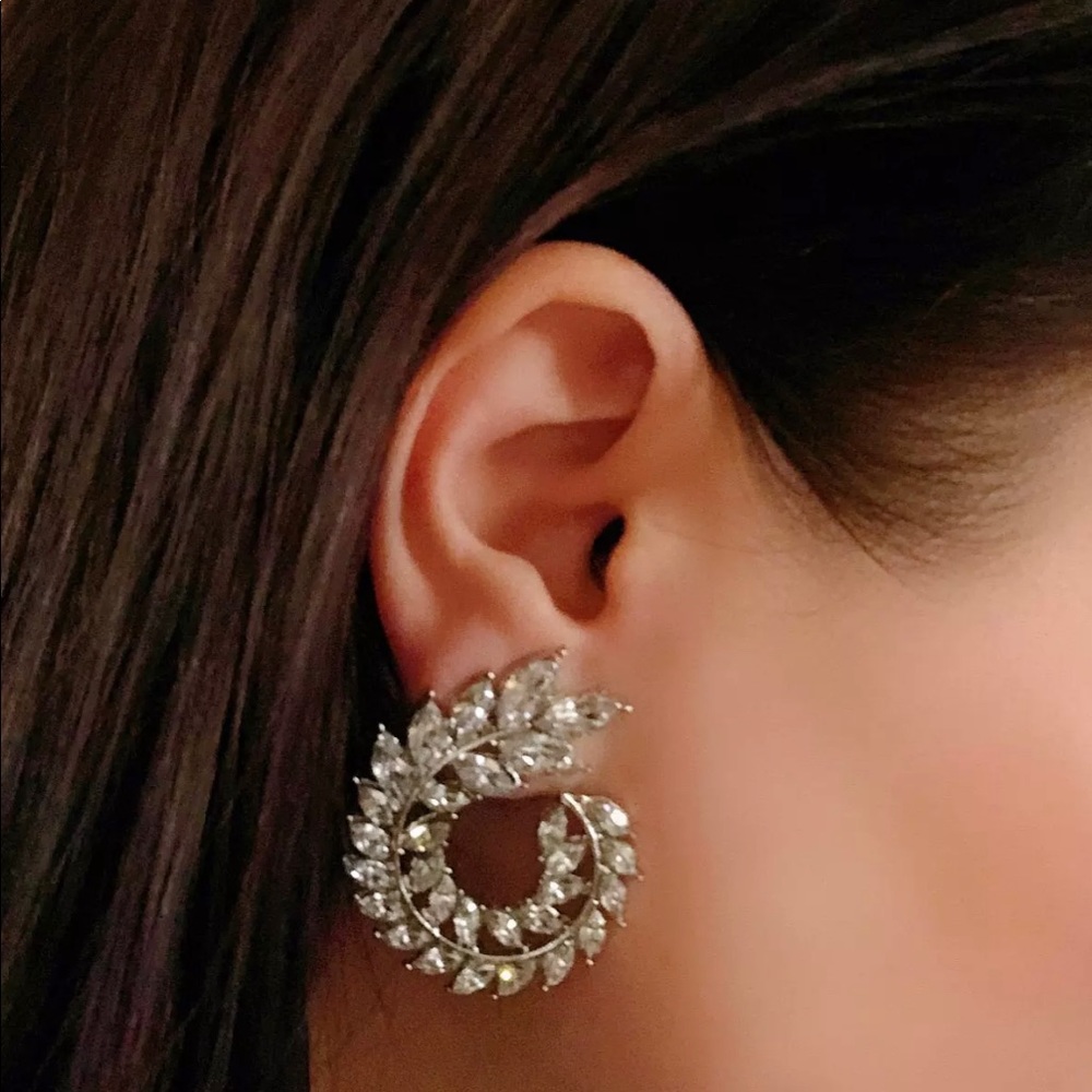 Rhinestone Statement Earrings - image 2